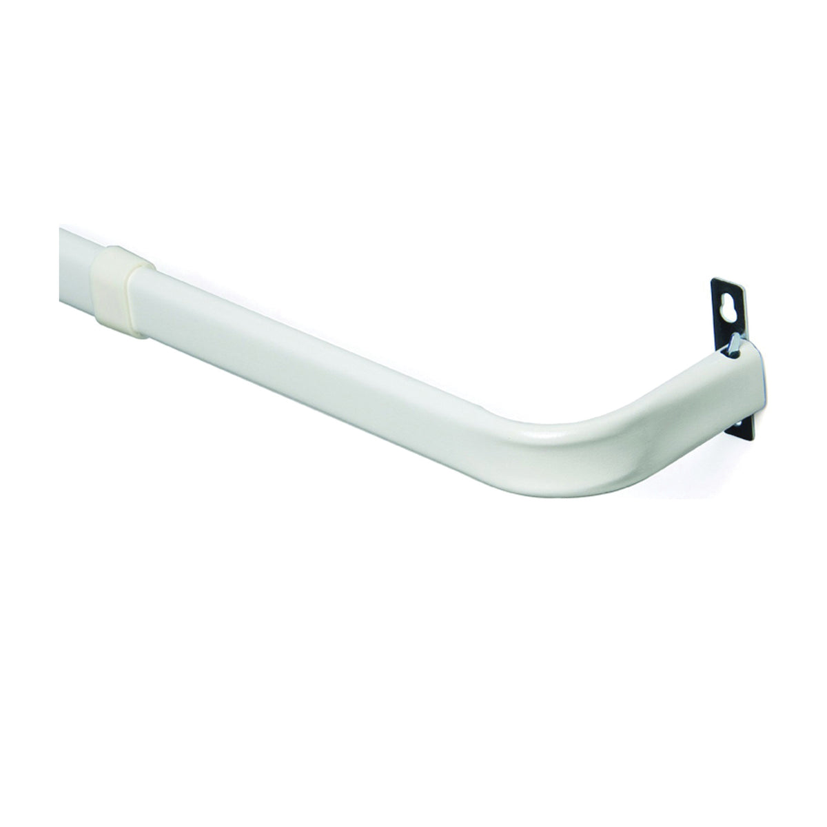 Kenney KN511 Curtain Rod, 1 in Dia, 28 to 48 in L, Steel, White