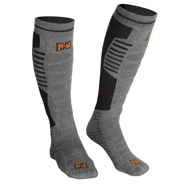 Mobile Warming MW18A04-17-14 Heated Socks, Unisex, 4 to 10 Men&#39;s, 6 to 11 Women&#39;s, Tri-Blend, Black/Gray