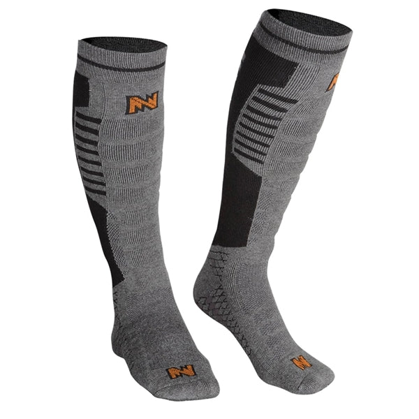 Mobile Warming MW18A04-17-15 Heated Socks, Unisex, 10 to 14 Men&#39;s, Tri-Blend, Black/Gray
