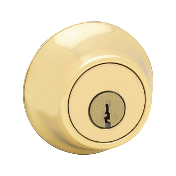 Kwikset 6603RCALRCSK3BX Deadbolt, Polished Brass, 2-3/8 to 2-3/4 in Backset, K3 Keyway