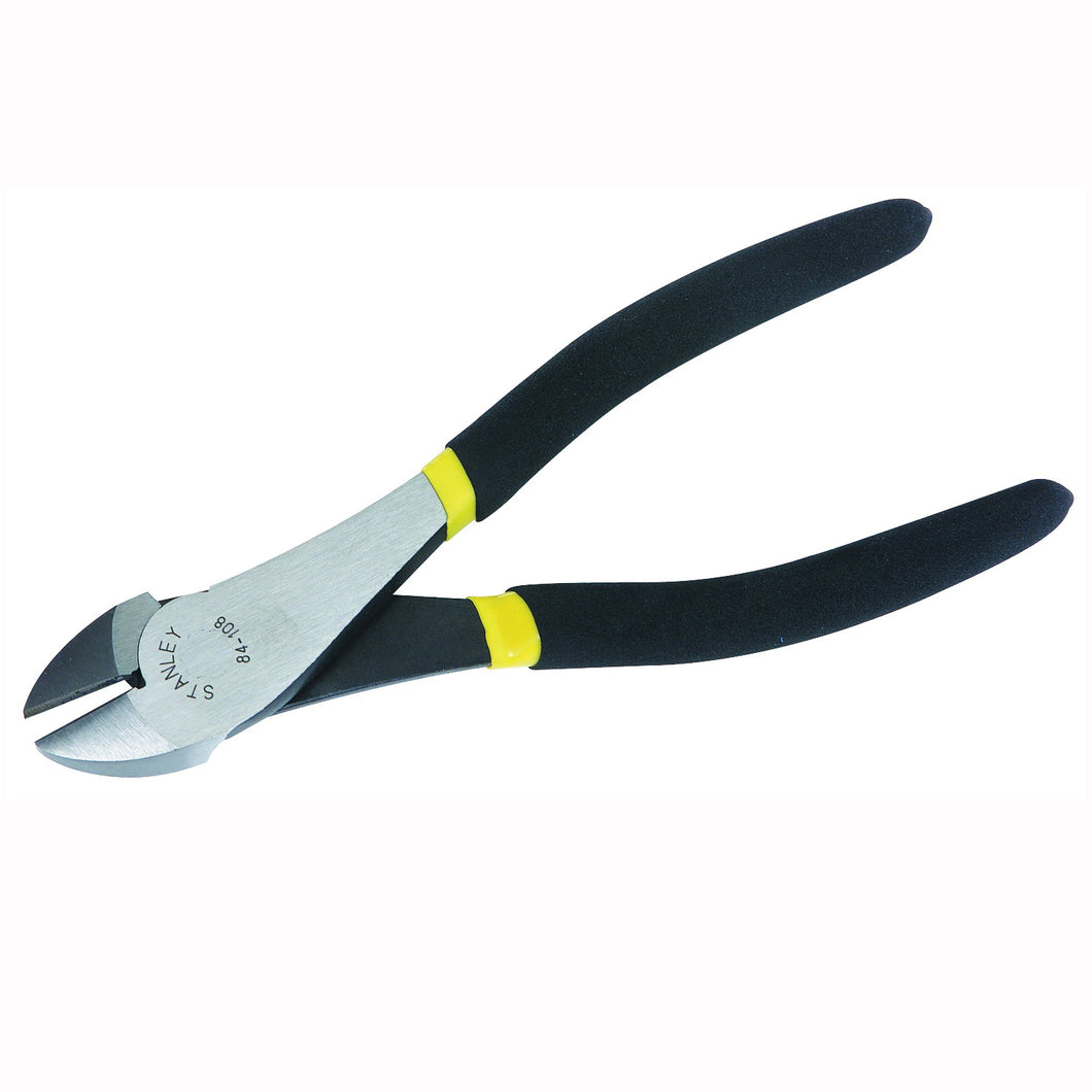 STANLEY 84-104 Diagonal Cutting Plier, 5-3/4 in OAL, 1/3 in Cutting Capacity, Black Handle, Double Dipped Handle