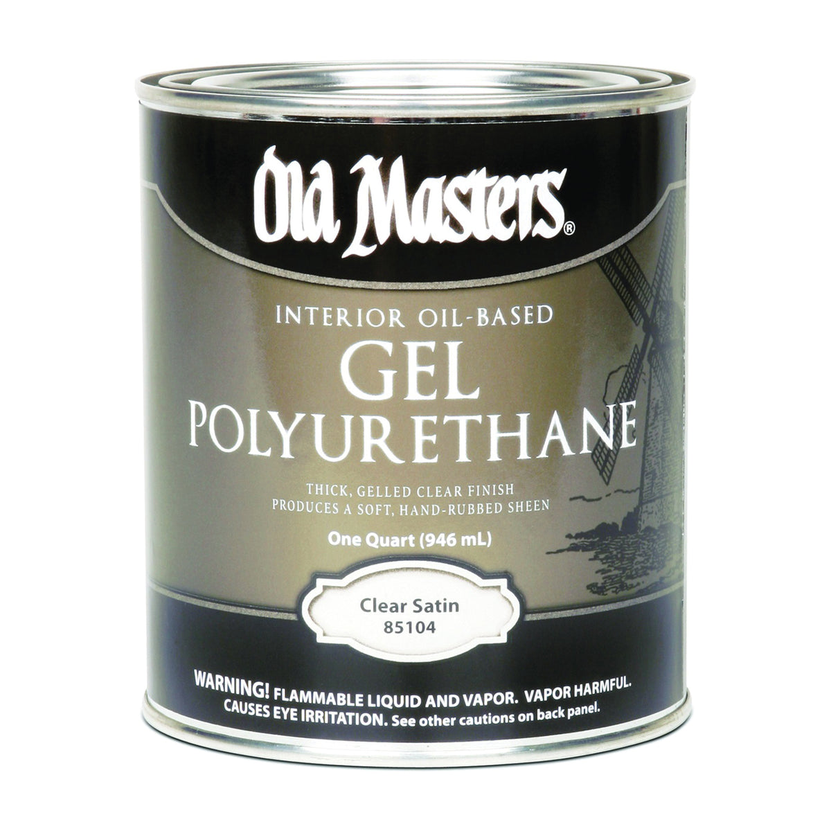 Old Masters 85104 Polyurethane, Satin, Liquid, Clear, 1 qt, Can
