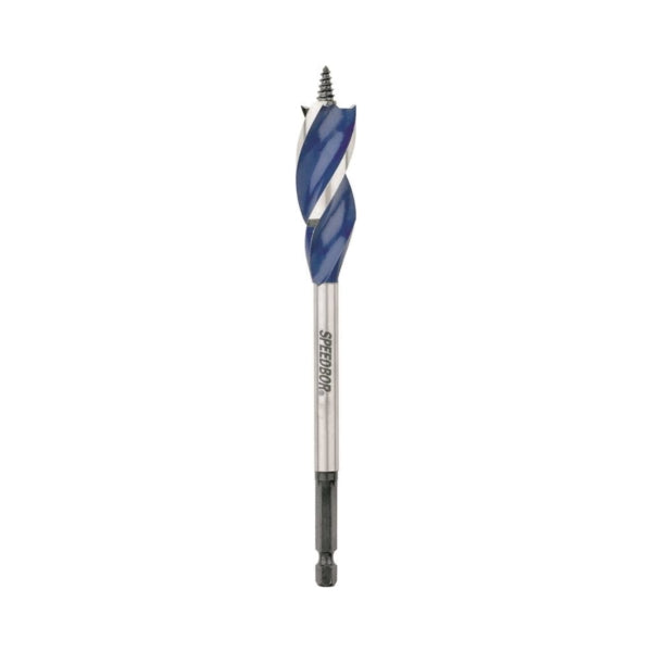 IRWIN SPEEDBOR 3041014 Auger Boring Bit, 9/16 in Dia, 6 in OAL, Tapered Flute, 3-Flute, 1/4 in Dia Shank