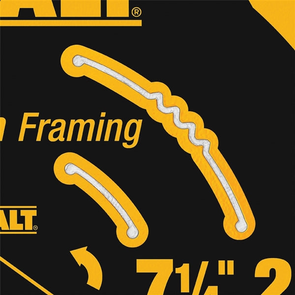 DeWALT DW7112PT Precision Saw Blade, 7-1/4 in Dia, 24-Teeth, Carbide Cutting Edge, Applicable Materials: Wood