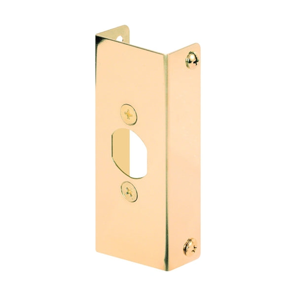 Defender Security U 9567 Door Edge Reinforcer, 1-3/4 in Thick Door, Solid Brass, Brass, 4-1/2 in H, 1 in W