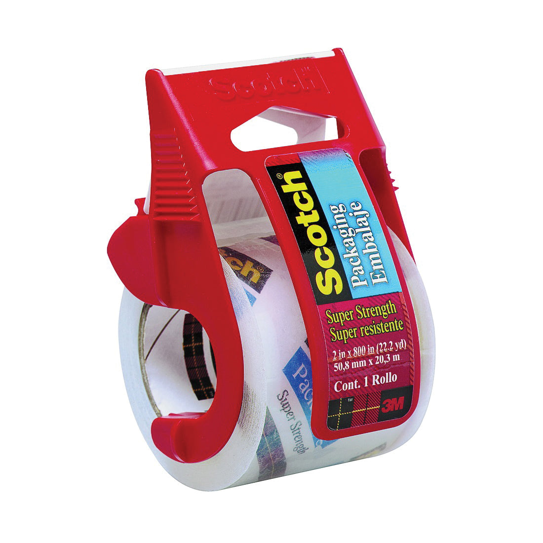 Scotch 142 Packaging Tape, 800 in L, 1.88 in W, Acetate Backing, Clear