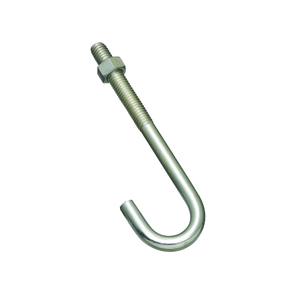 National Hardware 2195BC Series N232-959 J-Bolt, 3/8 in Thread, 5 in L, 225 lb Working Load, Steel, Zinc