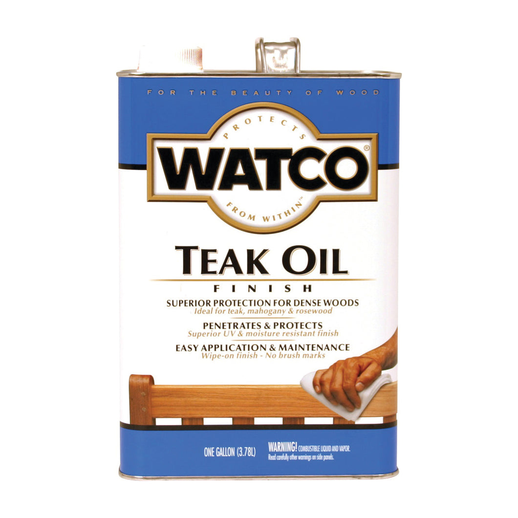 WATCO 67131 Teak Oil Finish, Flat/Matte, Liquid, 1 gal, Can