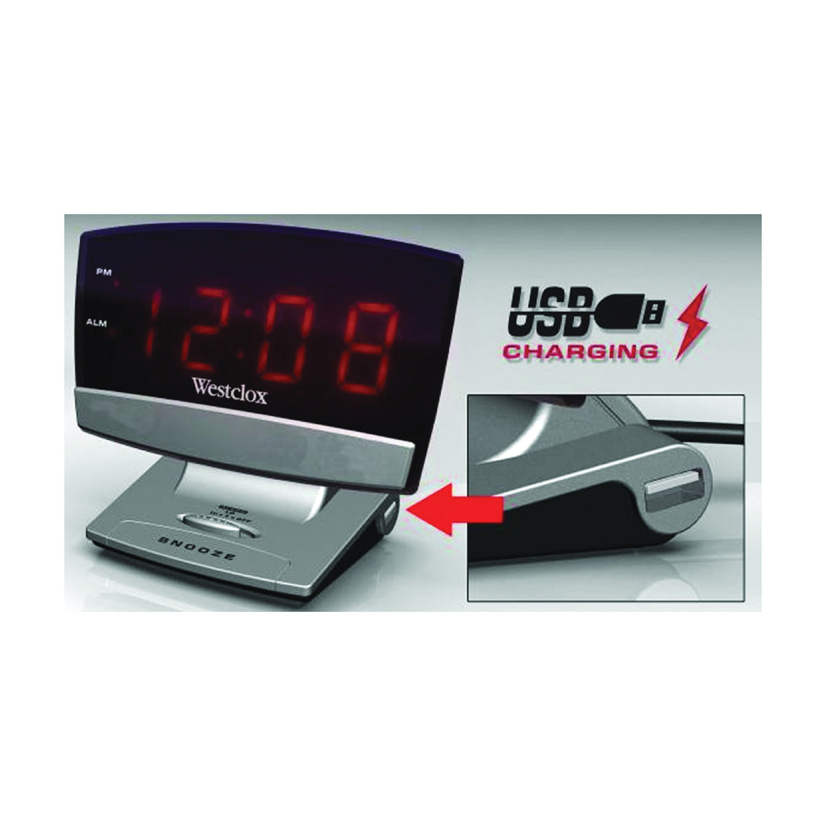 Westclox 71014X Alarm Clock, LED Display