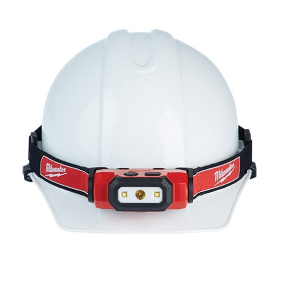 Milwaukee 2111-21 Headlamp, Lithium Battery, LED Lamp, 475 Lumens, 31 hr Run Time, Red