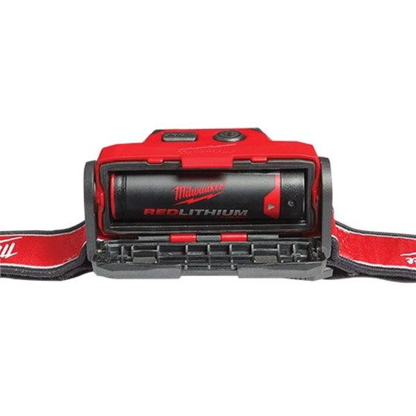 Milwaukee 2111-21 Headlamp, Lithium Battery, LED Lamp, 475 Lumens, 31 hr Run Time, Red