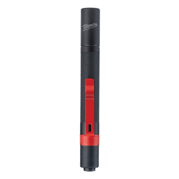 Milwaukee 2105 Penlight, AAA Battery, Alkaline Battery, LED Lamp, 100 Lumens, Fixed Beam, 43 m Beam Distance, Red