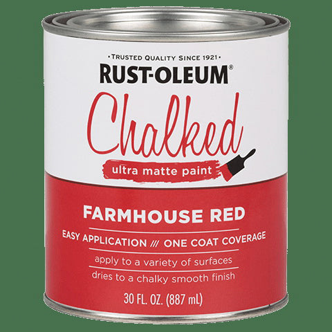 RUST-OLEUM CHALKY 329211 Paint, Ultra Matte, Farmhouse Red, 30 oz, Can