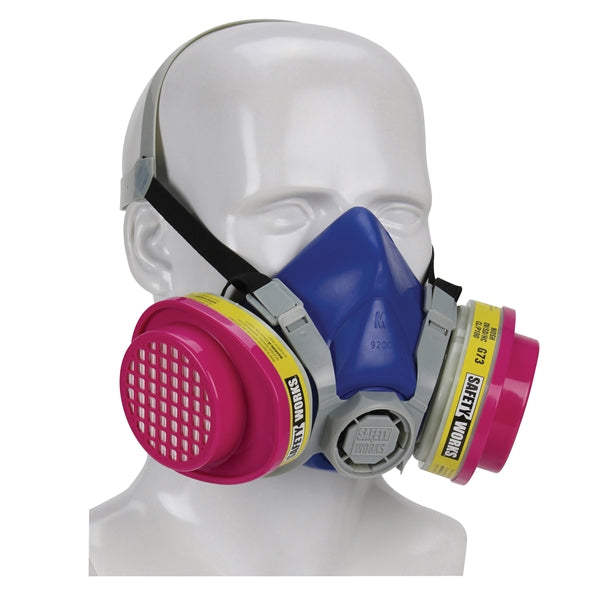MSA SWX00320/817663 Multi-Purpose Half Mask Respirator, M Mask, P100 Filter Class, Blue