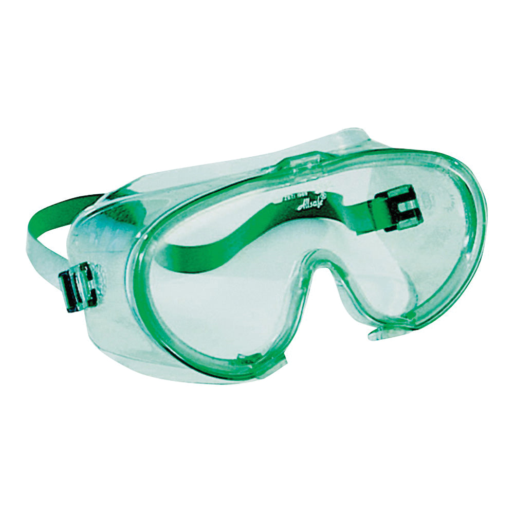 JACKSON SAFETY SAFETY Series 16666 Safety Goggles, Anti-Fog Lens, Polycarbonate Lens, PVC Frame, Green Frame