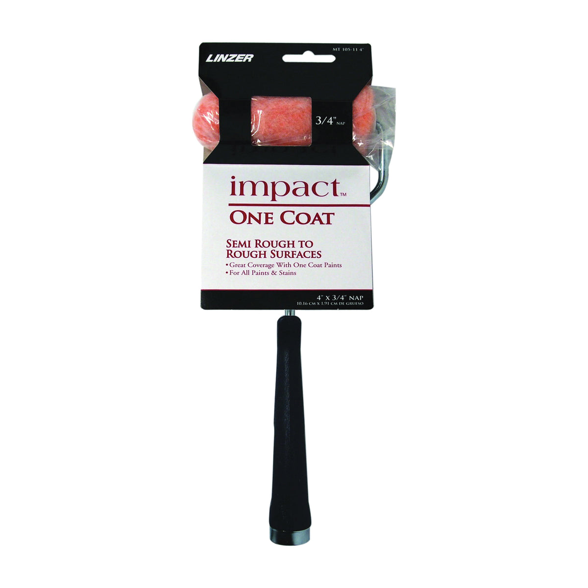 Linzer MT105-11 4IN Mini Roller, 3/4 in Nap, Polyester Cover, 4 in L Roller