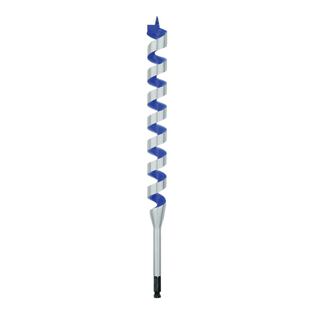IRWIN 3043015 Auger Drill Bit, 1-1/4 in Dia, 17 in OAL, Twist Flute, 1-Flute, 7/16 in Dia Shank