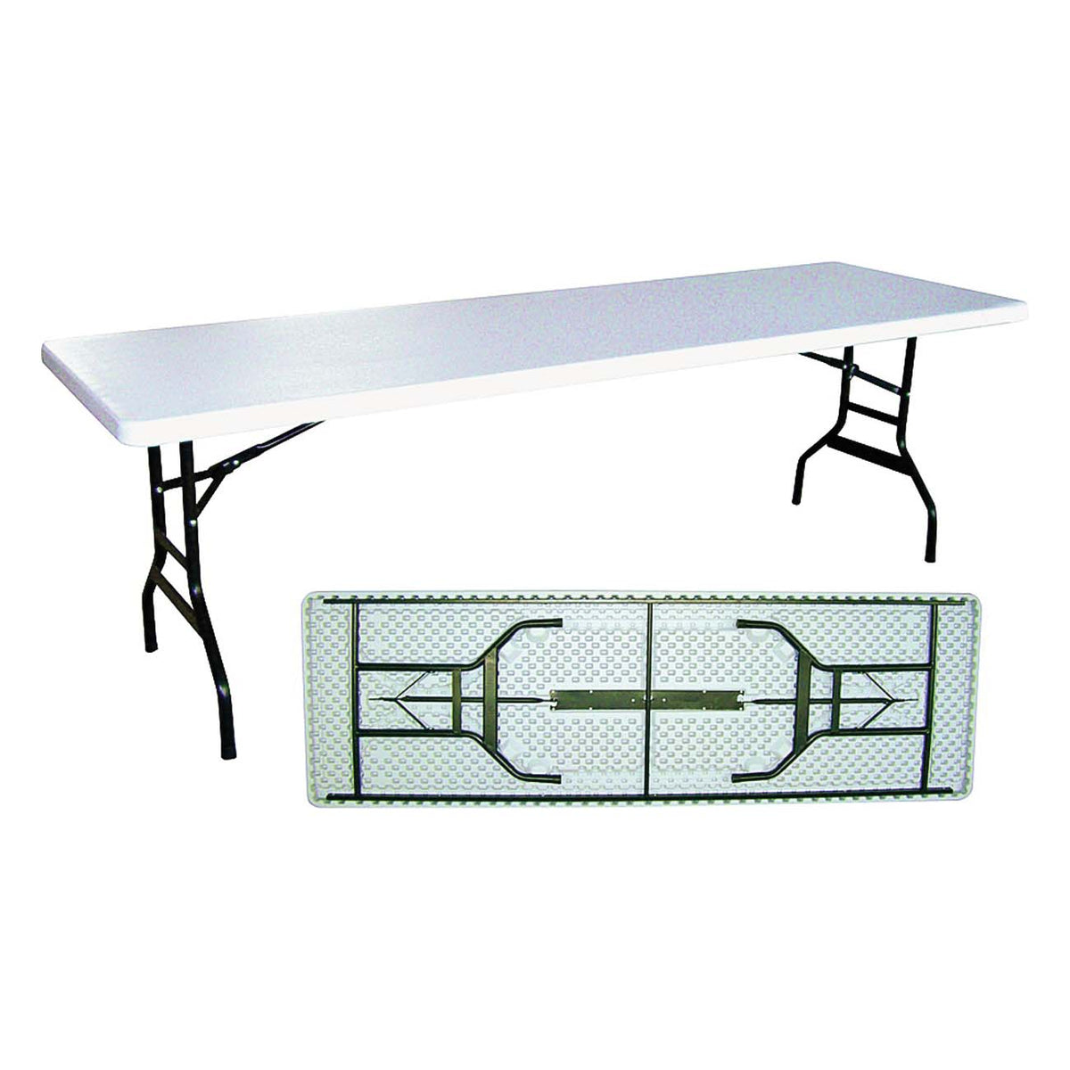 Simple Spaces DL-C2403L Banquet Table, 8 ft OAW, 30 in OAD, 29-1/4 in OAH, Steel Frame, Polyethylene Tabletop