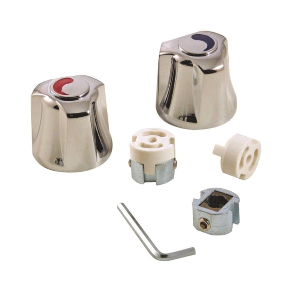 Danco 80016 Faucet Handle, Zinc, Chrome Plated, For: Universal Two Handle Kitchen, Lavatory Faucets