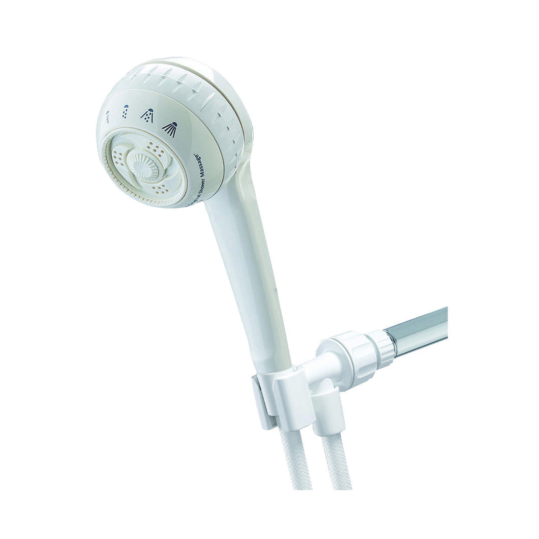Waterpik SM-451T Handheld Shower Head, 1/2 in Connection, 2 gpm, 4-Spray Function, 60 in L Hose
