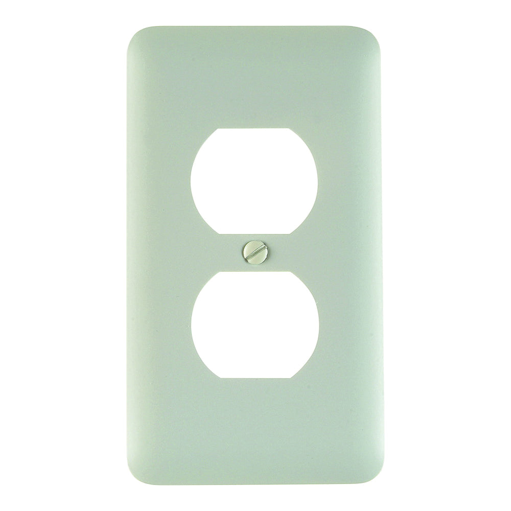 Amerelle 935DW Receptacle Wallplate, 5 in L, 2-13/16 in W, 1 -Gang, Steel, White