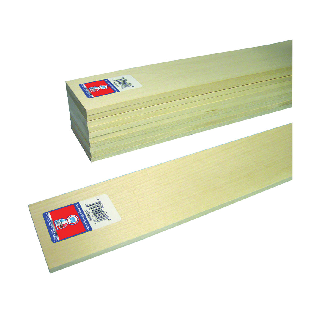 MIDWEST PRODUCTS 4306 Basswood Sheet, 24 in L, Basswood