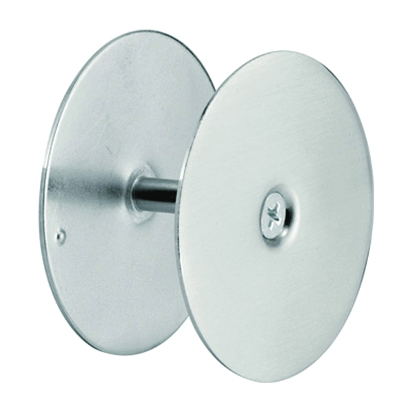 Defender Security U 10446 Hole Cover Plate, Steel, Satin Nickel, For: 1-3/4 in Thick Doors