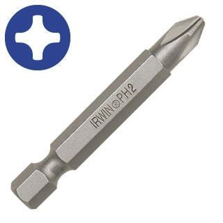 IRWIN 3520075B Power Bit, #2 Drive, Phillips Drive, 1/4 in Shank, Hex Shank, 1-15/16 in L