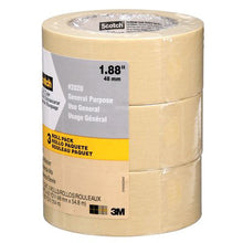 Load image into Gallery viewer, Scotch 2020-48ECP Masking Tape, 60 yd L, 1.89 in W, Crepe Paper Backing, Tan
