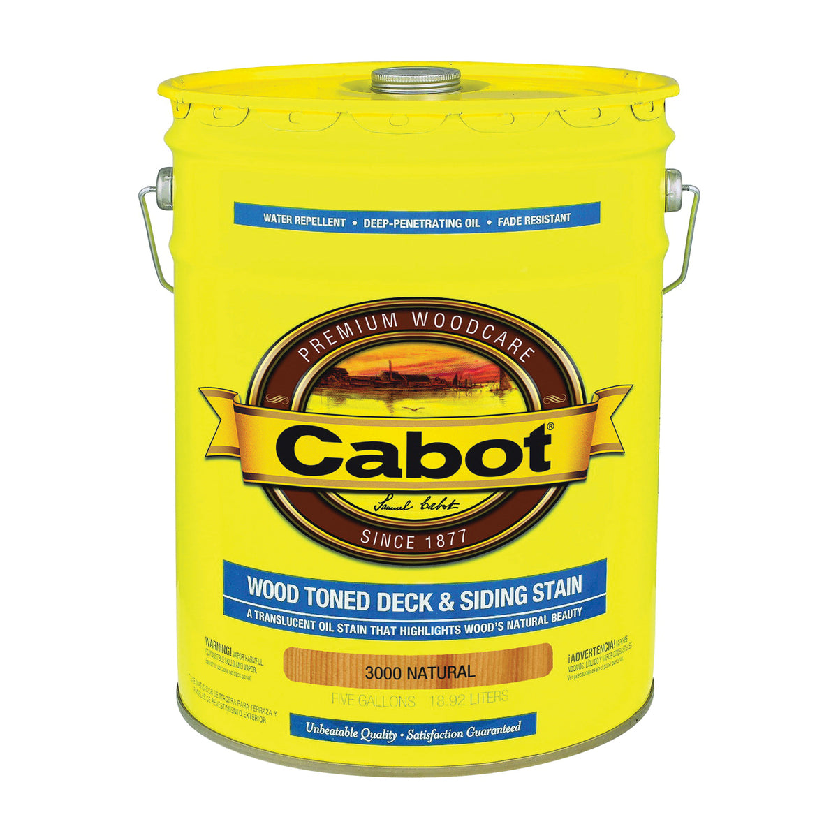 Cabot 140.0003000.008 Deck and Siding Stain, Natural, Liquid, 5 gal