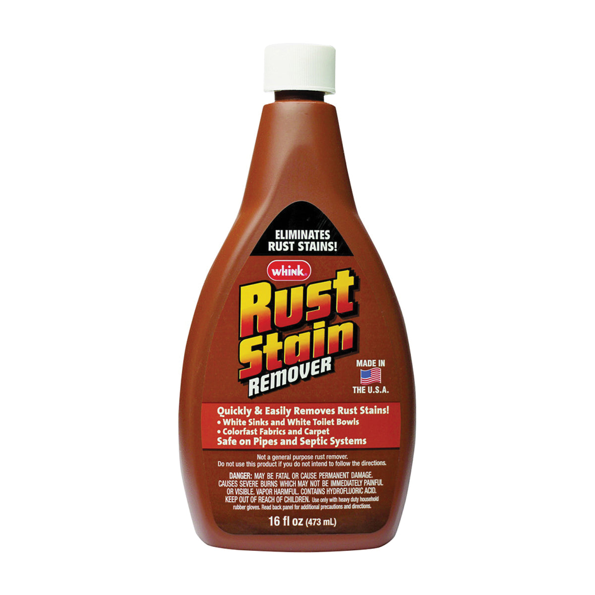 Whink 01291 Rust and Stain Remover, 16 oz, Liquid, Acrid