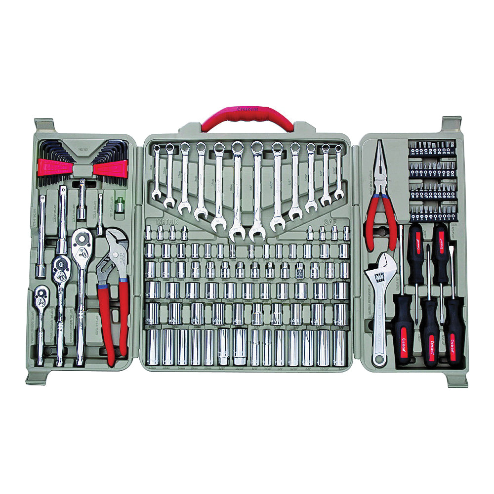 Crescent CTK170MPN Mechanic&#39;s Tool Set, 170-Piece, Alloy Steel, Chrome, Silver