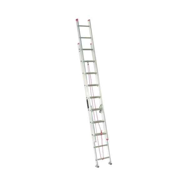 Louisville L-2324-20 Extension Ladder, 240 in H Reach, 200 lb, 1-1/2 in D Step, Aluminum