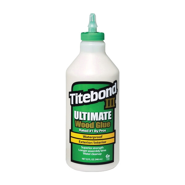 Titebond III 1415 Wood Glue, Brown, 1 qt Bottle