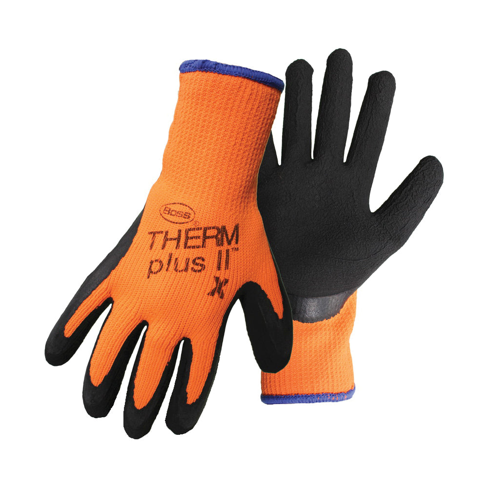 BOSS 7843M Extra-Heavy, Stretchable Gloves, M, Knit Wrist Cuff, Orange