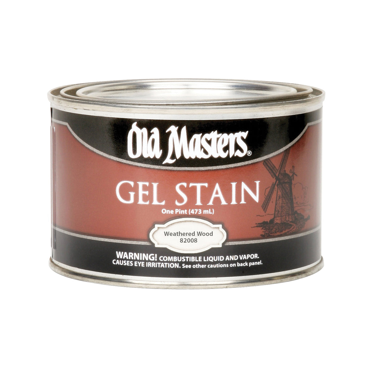 Old Masters 82008 Gel Stain, Weathered Wood, Liquid, 1 pt