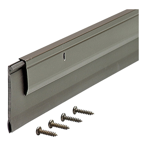 M-D 05652 Door Sweep, 36 in L, 1/4 in W, Aluminum Flange, Vinyl Insert
