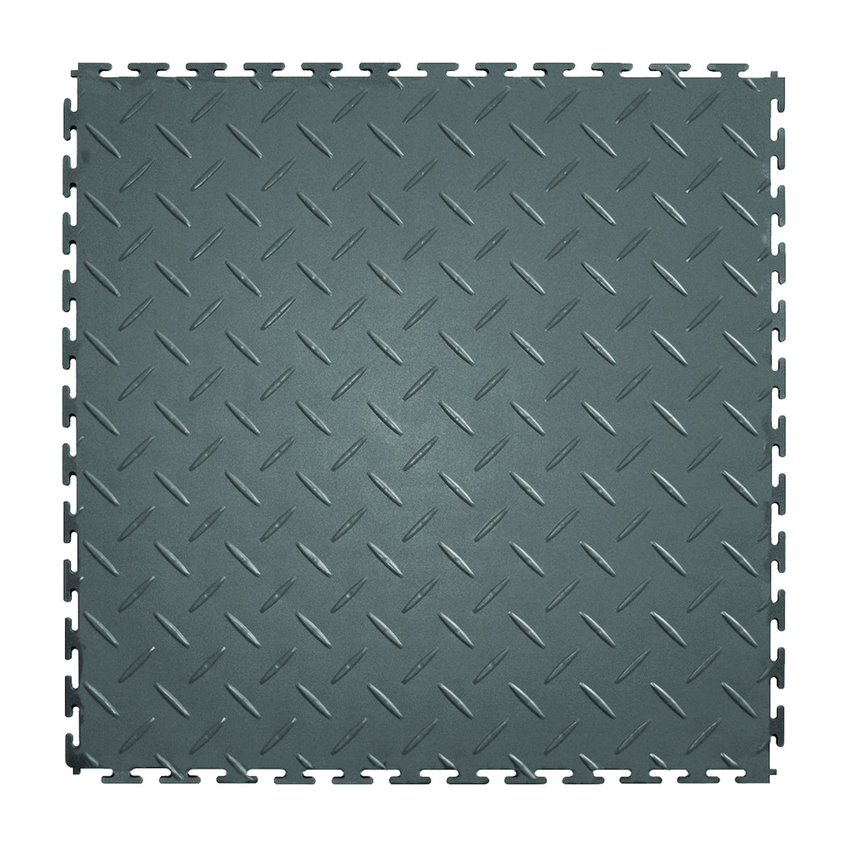 PERFECTION FLOOR TILE Diamond Plate ITDP450DG45 Floor Tile, 20-1/2 in L Tile, 20-1/2 in W Tile, Checker Plate Pattern