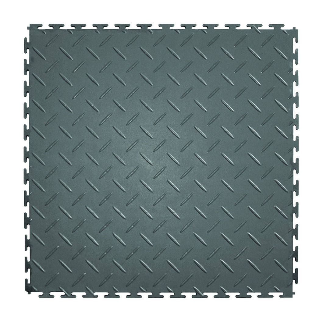 PERFECTION FLOOR TILE Diamond Plate ITDP450DG45 Floor Tile, 20-1/2 in L Tile, 20-1/2 in W Tile, Checker Plate Pattern