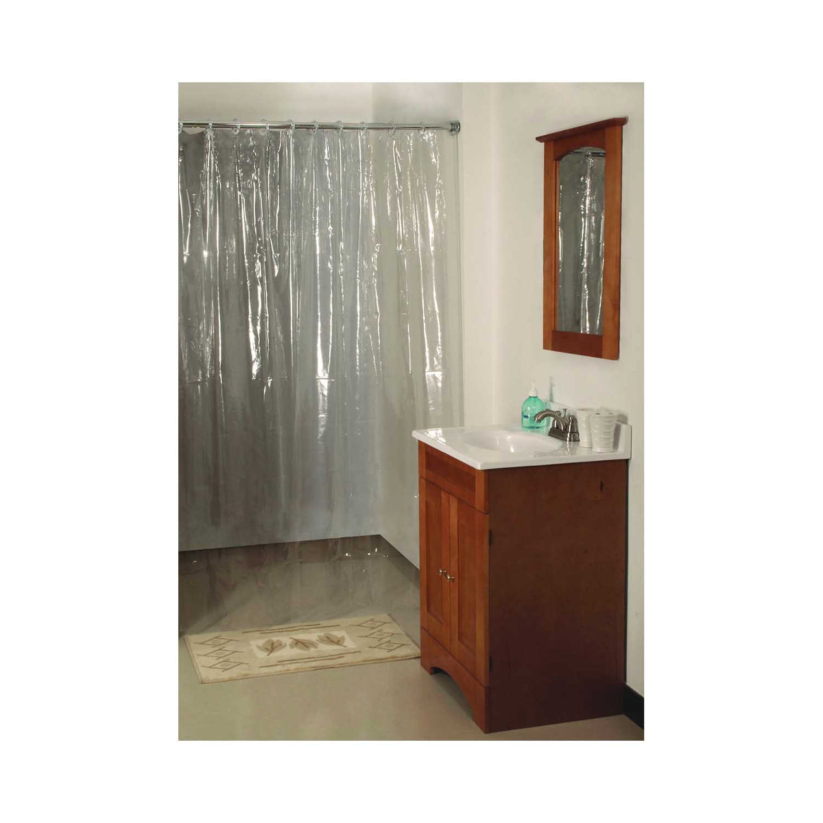 Simple Spaces SD-MCP01-C3L Shower Curtain, Vinyl, Clear, Clear