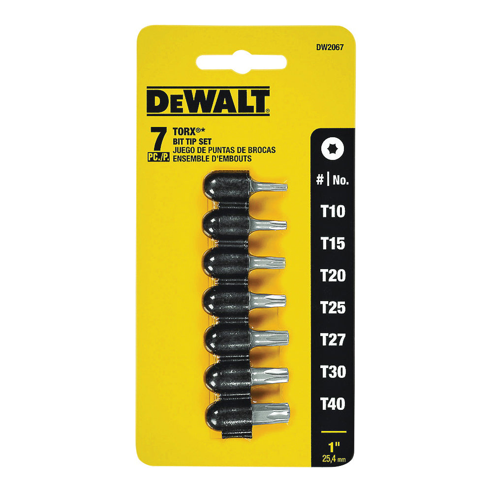 DeWALT TORX DW2067 Star Bit Set, 7-Piece, Single-Ended, Steel