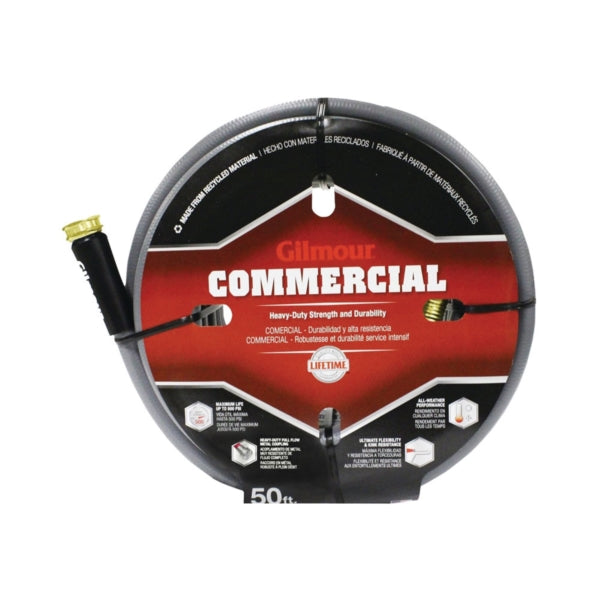 Gilmour 29058050 Garden Hose, 50 ft L, Rubber/Vinyl, Gray