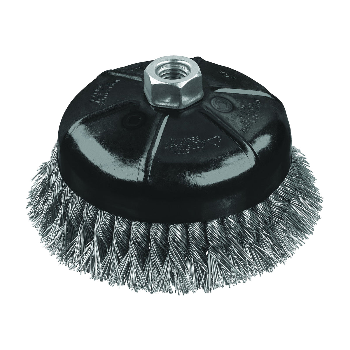 DeWALT DW4916 Wire Cup Brush, 3 in Dia, 5/8-11 Arbor/Shank, 0.02 in Dia Bristle, 1-1/8 in L Bristle Trim
