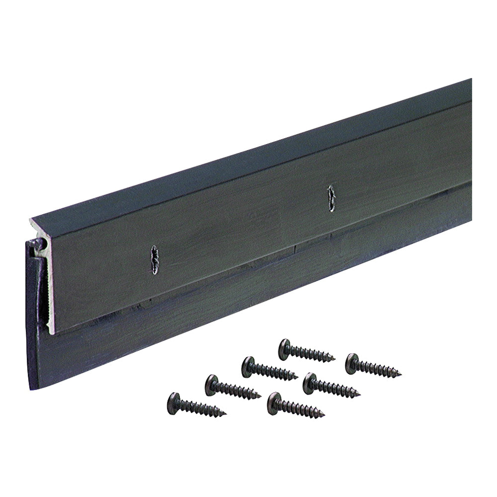 M-D 68254 Door Sweep, 36 in L, 1-1/4 in W, Aluminum Flange, Neoprene Insert