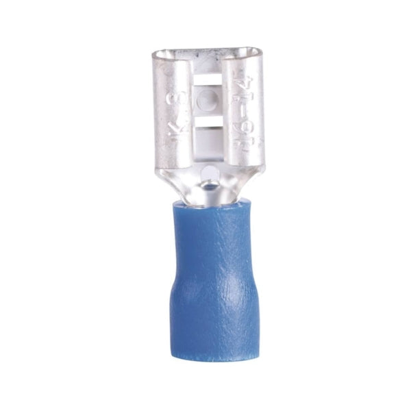 GB 10-143F Disconnect Terminal, 600 V, 16 to 14 AWG Wire, 1/4 in Stud, Vinyl Insulation, Blue