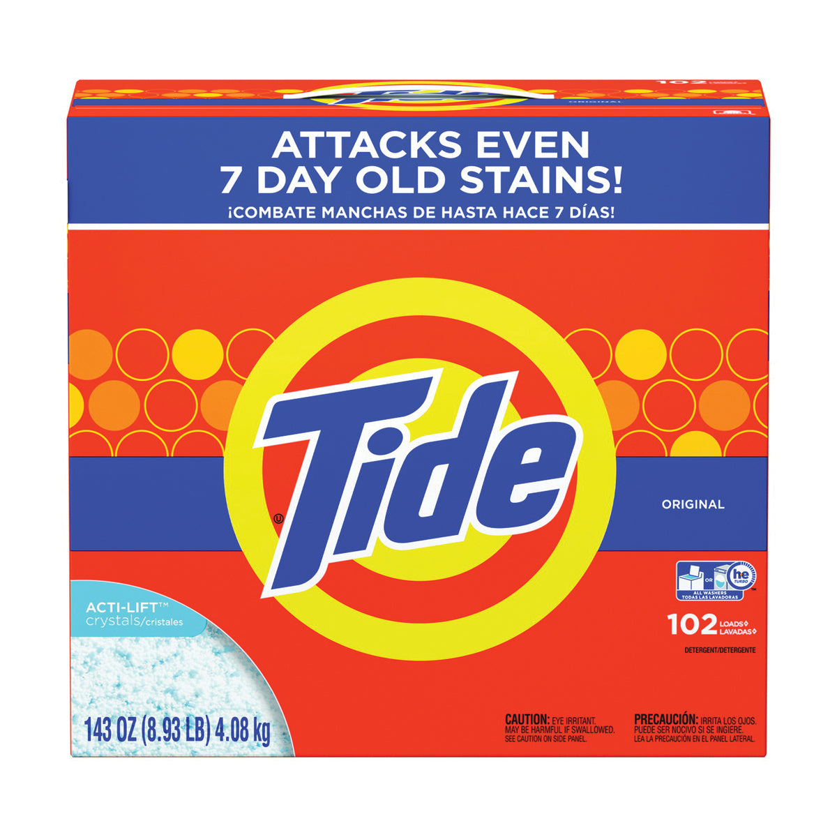 Tide 85006 Laundry Detergent, 8 lb Box, Powder, Original