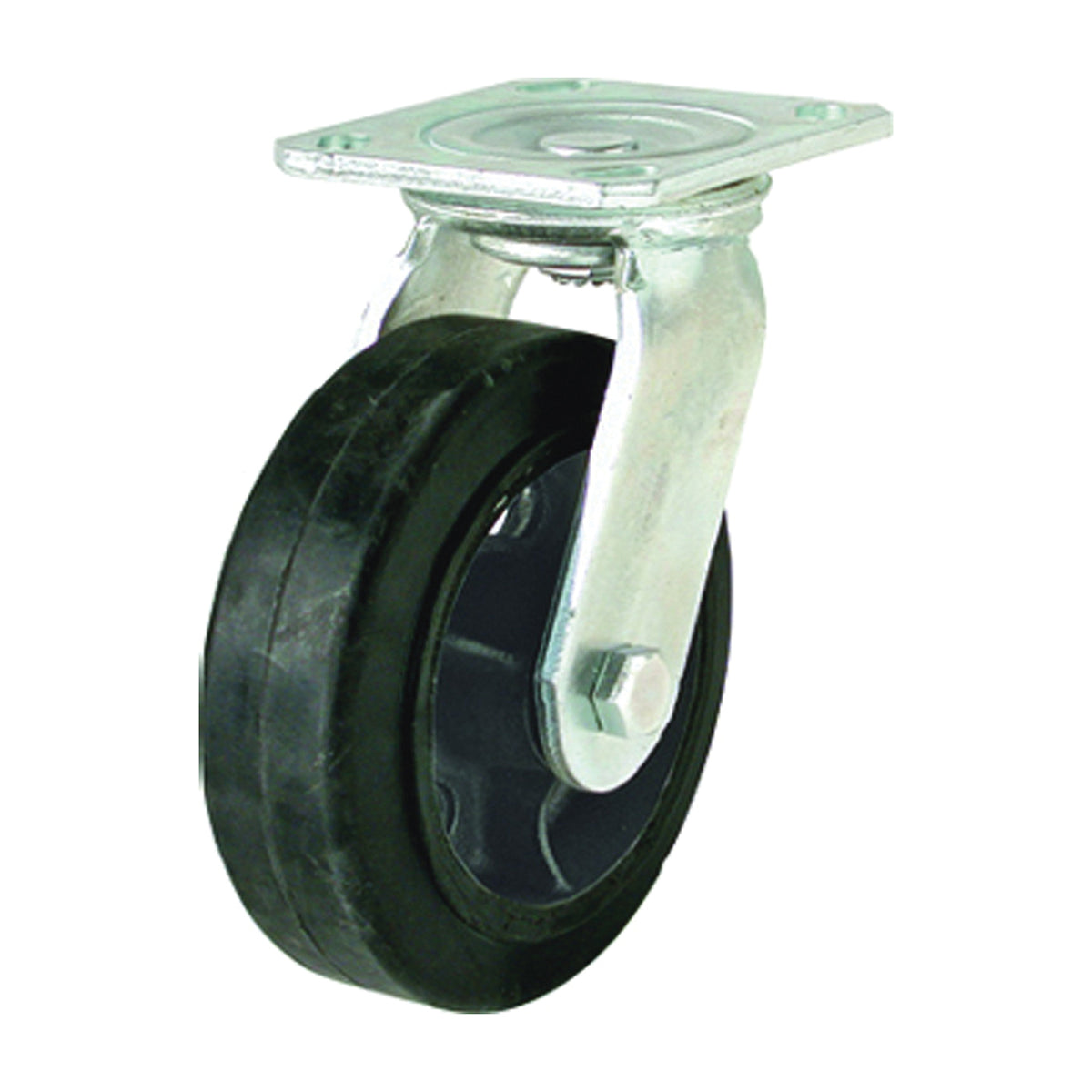 Shepherd Hardware 9493 Swivel Caster, 6 in Dia Wheel, 2 in W Wheel, Rubber Wheel, 410 lb