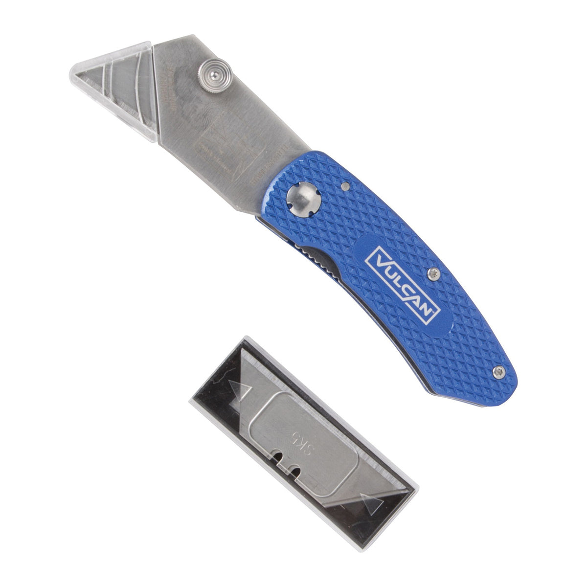 Vulcan NC149-2 Folding Knife, 2-3/8 in L Blade, 3/4 in W Blade, Steel Blade, 6-Blade, Black/Blue/Red/Silver Handle