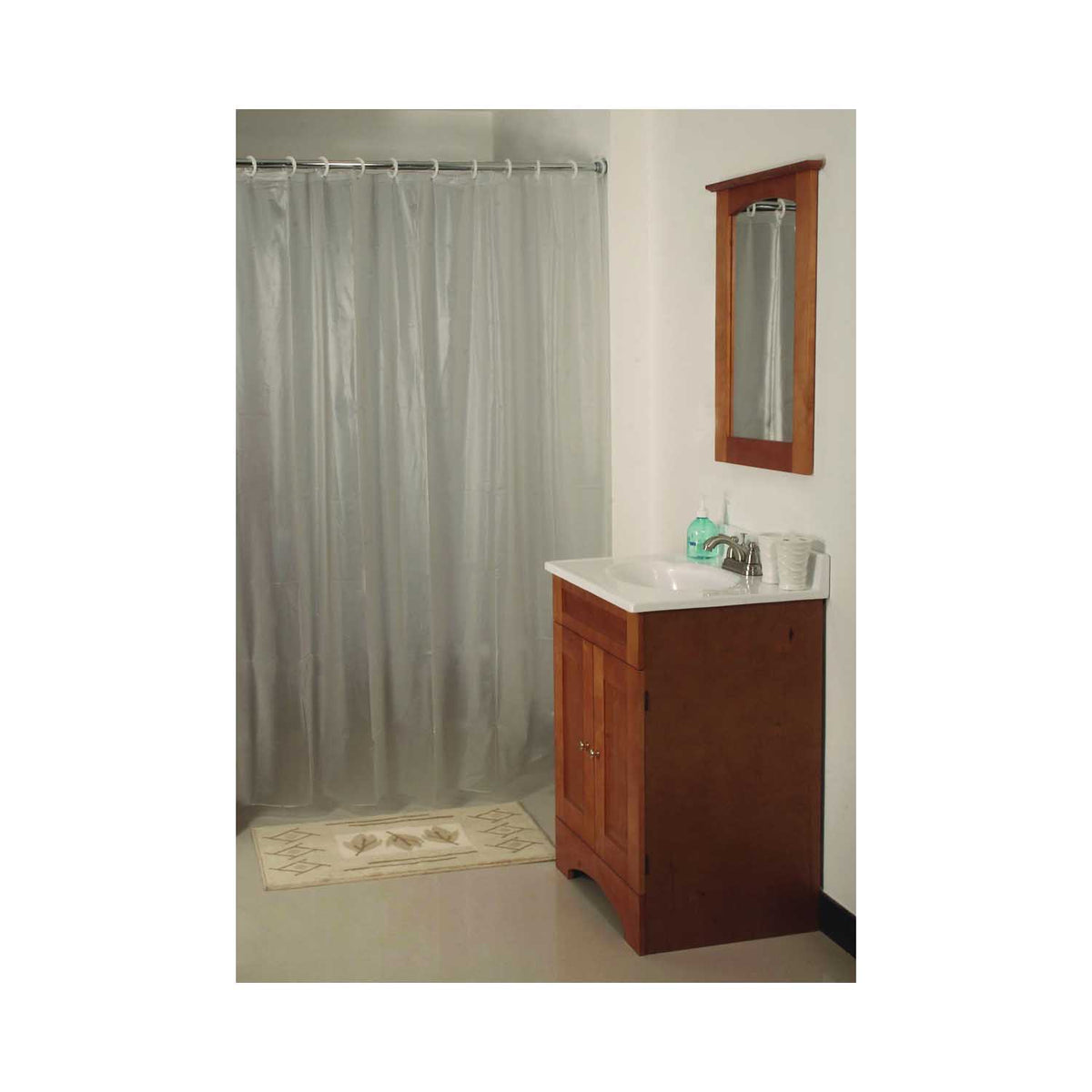 Simple Spaces SD-MCP01-F3L Shower Curtain, Vinyl, Frosted, Frosted