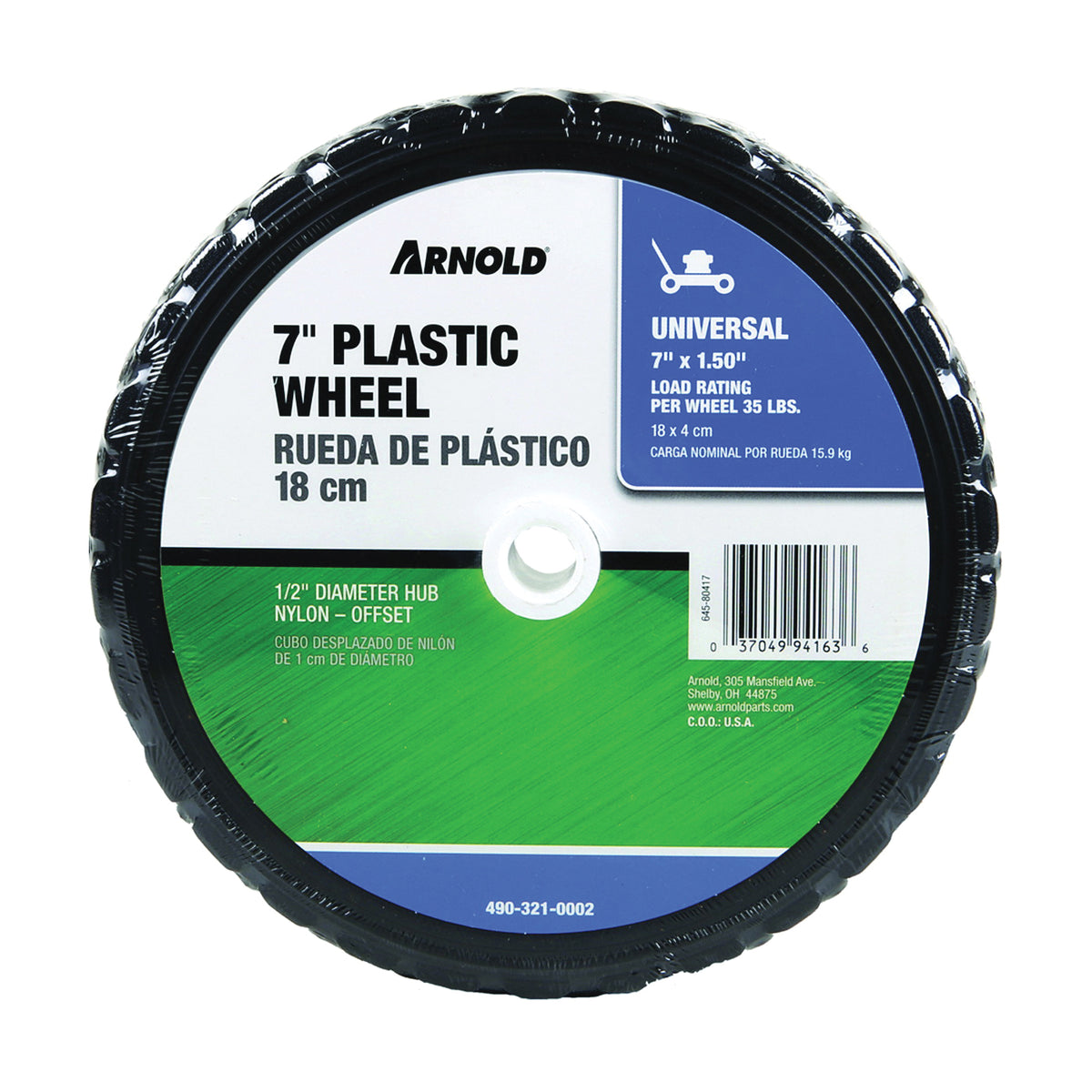 ARNOLD 490-321-0002 Tread Wheel, Plastic/Rubber